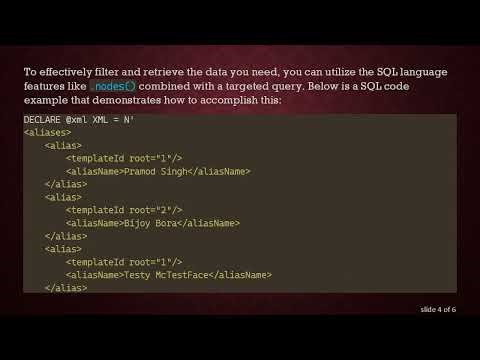 Mastering SQL: Using .nodes() and .exist() with XML in SQL Server