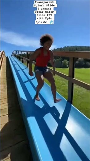 Transparent Splash Slide | Insane Water Slid#TransparentSlide #WaterSlide #SplashPOV #ThrillRide