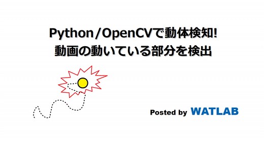 Python/OpenCVで動体検知!動画の動いている部分を検出 | WATLAB