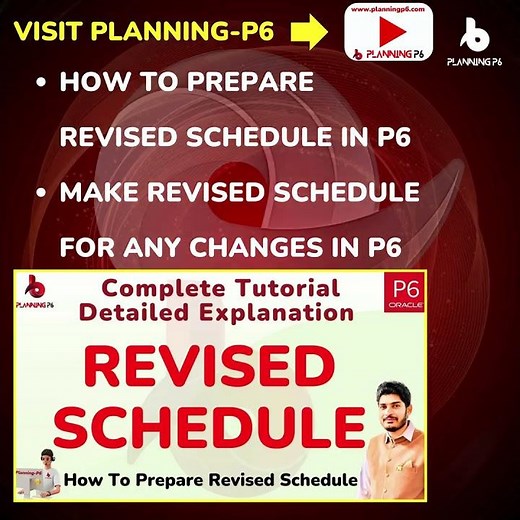 How to Prepare the Revised Schedule in Primavera P6 | How to Create Revised Schedule in Primavera P6