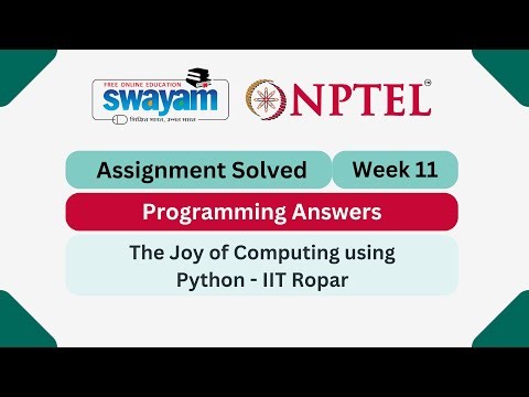 The Joy of Computing using Python Week 11 || Programming Answers || #nptel #nptel2025 #myswayam