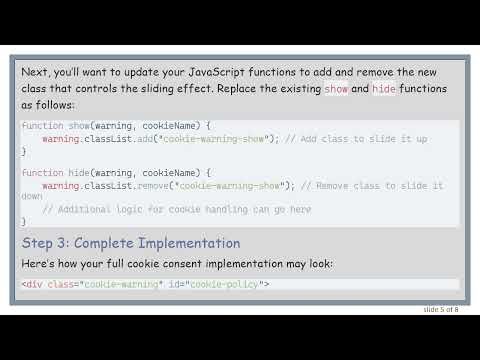 Add a Slide Effect to Your Cookie Consent Form