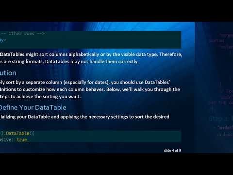 How to Sort a jQuery DataTables Table Using a Separate Column