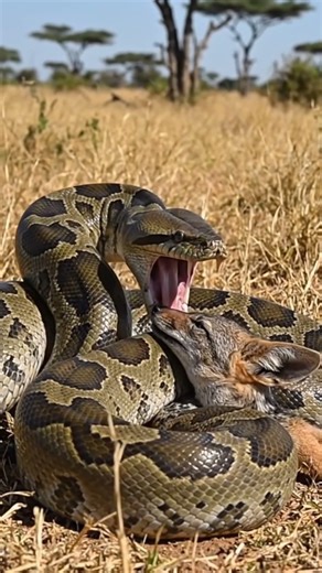is Giants Python try to swallow a dog 😱😱😱