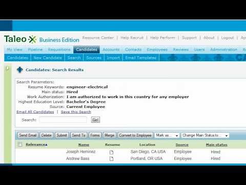 Taleo Recruit: Recruiting and Hiring On-Demand Software