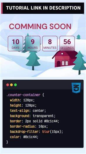 Countdown Timer | Html CSS & Javascript #shorts 📌 Tutorial Link : https://youtu.be/q6fFsOX2ihE 📌 WEBSITE: https://learntime.net 📌 YOUTUBE: https://youtube.com/@learntimenet Background by freepik.com Music by CreatorMix.com