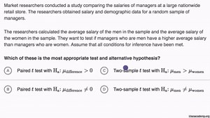 Hypotheses for a two-sample t test