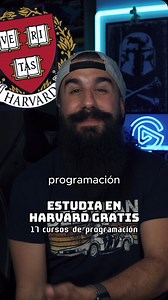 119K views · 2.6K reactions | Estudia programación gratis en la Universidad de Harvard! Tienes 17 cursos: → Python, IA, Web, Ciberseguridad, SQL... → Con certificado opcional. → Todos ellos creados por los propios profesores de la universidad. 1️⃣ Entra en mouredev.link/harvard 2️⃣ Elige curso e inscríbete 3️⃣ Selecciona la opción gratis 4️⃣ Y accede a todo el material y vídeos #programacion #programadores #curso #cursos | Brais Moure | Facebook