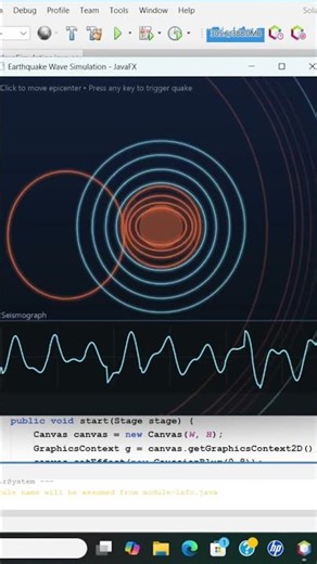 How Earthquakes Travel Through the Ground | JavaFX Simulation #shorts