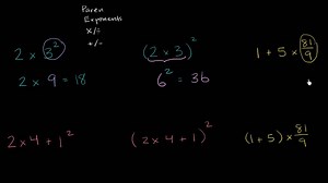 Order of operations examples: exponents