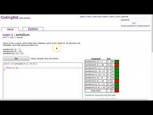 Codingbat - sortaSum (Java)