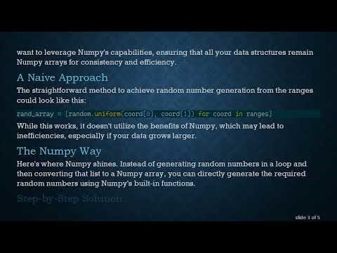 Generate a numpy Array of Random Numbers from Ranges with Ease