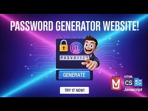 Build a Beautiful Password Generator Website | HTML CSS JavaScript Project for Beginners 🔐✨