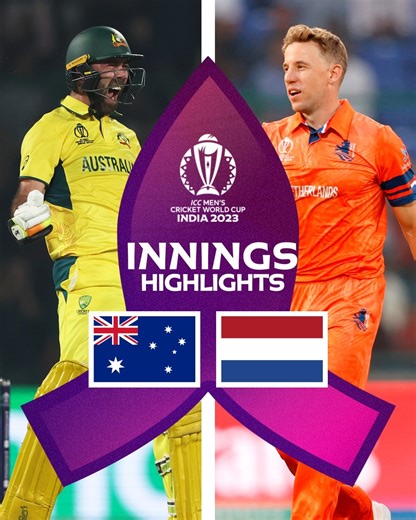 1.4M views · 33K reactions | Twin tons from Australian duo David Warner and Glenn Maxwell helped set Netherlands a significant total to chase  Watch the highlights of Australia's extraordinary innings  #CWC23 #AUSvNED | ICC - International Cricket Council | Facebook