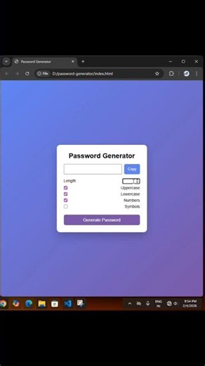 Password Generator Using HTML CSS & JavaScript | Password Generator ‪@CodeWithHarry‬ #codecamp