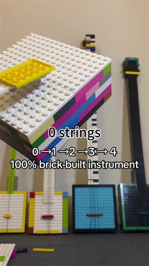 0 →1 →2 →3 → 4 100% brick-built instrument #strings #brickinstrument #music #instrument #fyp