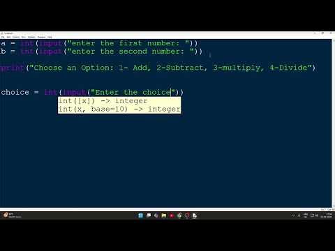 Python Program for Arithmetic Operations Using Choice | VTU IPCC | 1BPLC105B