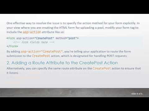 Resolving the HTTP 405 Error When Uploading Posts in ASP.NET MVC