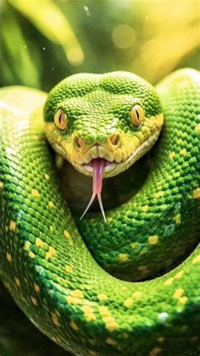 GREEN EMERALD LOOKING SNAKE! #Shorts #wildlife