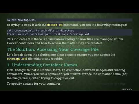 Resolving No XML File Available Issue in Python Docker Containers