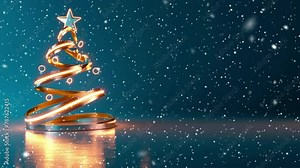 Loop. Falling snowflakes. Falling snowflakes effect. Noel. Loop. Christmas tree. Generate AI. Stock Video