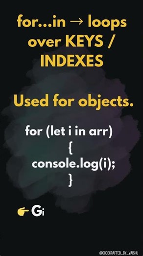 for…of vs for…in Explained Simply 🔥#shorts