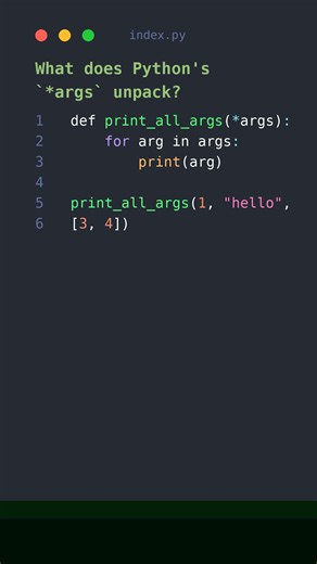 Master Python *args: Unpack Any Number of Arguments! #PythonTips #Coding