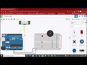 Arduino Uno with PIR Sensor, LED and Buzzer Simulation Using Tinkercad