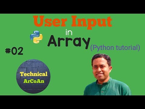 User Input in Array in Python | Python Array | Python Tutorial for Beginners