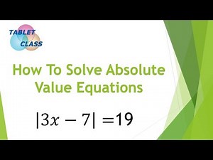 Absolute Value Equations