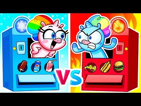 Hot vs Cold Treats! ❄️🔥 Who Wins the Vending Battle?! | Learn Opposites & Colors for Kids