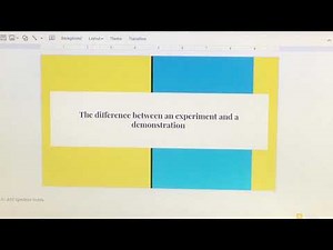 The difference between an experiment and a demonstration
