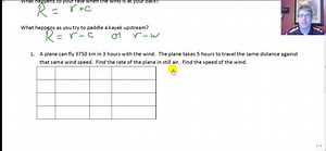 Wind and Current Word Problems (examples, videos, worksheets, solutions, activities)