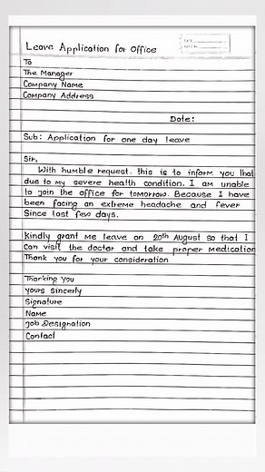 Application for Company Leave: Writing Tips and Examples