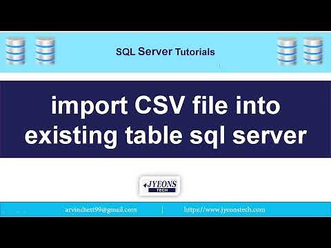Import CSV file into existing Table Sql server