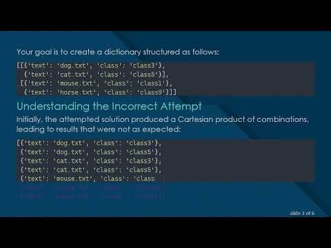 Creating a Python Dictionary from Subarrays and Sublists