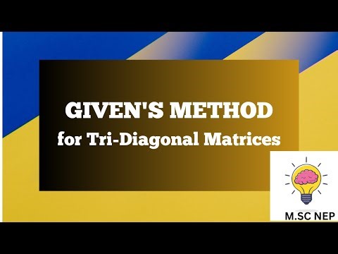 Given's Method for tri diagonal matrix