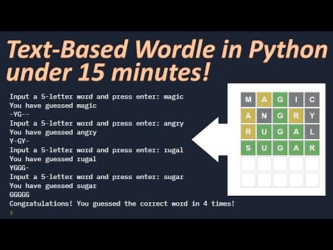 Text-Based Wordle in Python under 15 Minutes!