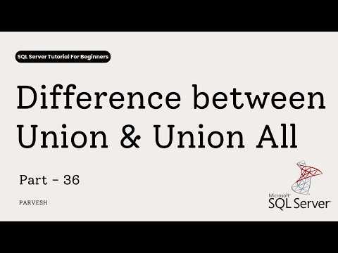 UNION vs UNION ALL in SQL Server | Key Differences Explained