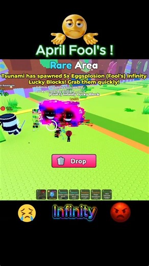 Fool's Infinity Lucky Block in Escape Tsunami For Brainrots #roblox #escapetsunamiforbrainrots
