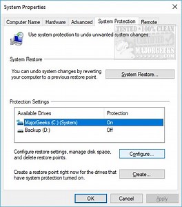 How to Delete Some or All System Restore Points on Windows 10 & 11 - MajorGeeks