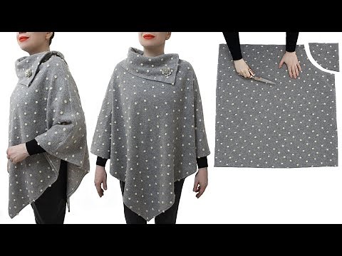 Very easy cutting and sewing a cape | Step by step sewing tutorial for beginners