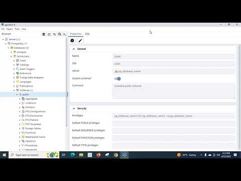 Create databases schemas and tables in postgreSQL 15 Server using pgAdmin 4 PostgreSQL Tutorial