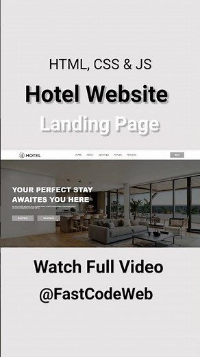 How to Create Hotel Website using HTML & CSS | Fast Code