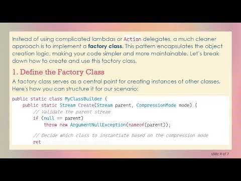 How to Use a Factory Class for Stream Creation in C#
