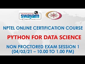 Python for Data Science | NPTEL | Non Proctored Exam Session 1 | Jan 2021
