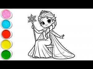 How to Draw Elsa Princess from Frozen - Easy Step-by-Step Guide for Kids!