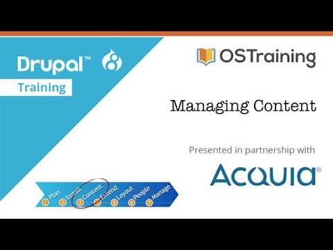 Drupal 8 Beginner, Lesson 31: Managing Content