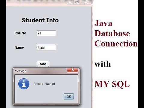 Connect JAVA with MYSQL database | insert Data into Table Example