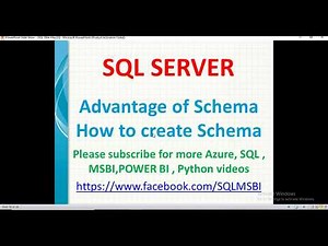 What is schema in sql | advantage of schema in sql | sql schema examples
